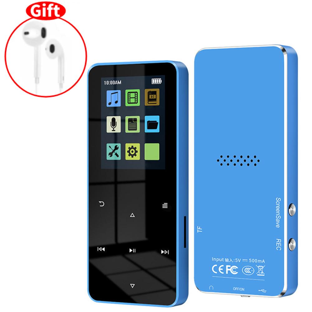 NEW 2.0 Inch Metal Touch MP3 MP4 Music Player Bluetooth 5.0 Supports Card, No FM Alarm Clock Pedometer e-Book Built-in Speaker