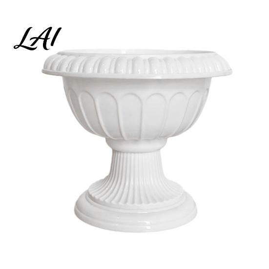 Faux Plant Flowerpot Flower Urn Planter Plastic Pot White Small Overwatering Prevention Planter Urn Elegant Retro C