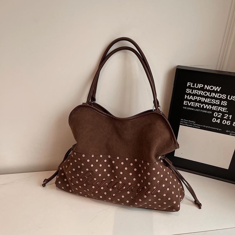 Fashi Y2K Neue Leopardenmuster-Punkte-Muster Große Kapazität Einzelne Schultertasche Niedliche Kordelzug-Schnalle Tragetasche für Damen