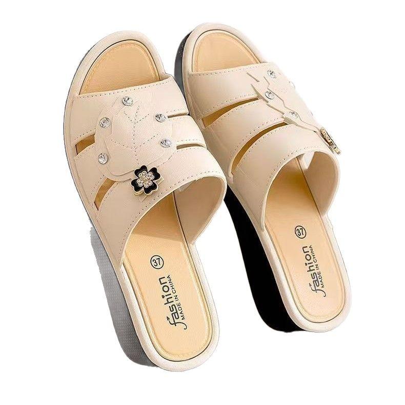Spring fashion casual women's drag home non-slip versatile women's slope high-heeled slippers