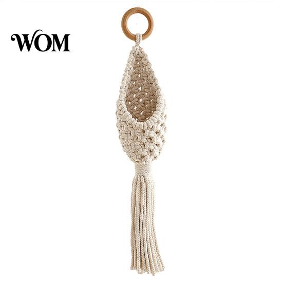 Eleganter Hängepflanzenhalter, geflochtener Hängekorb, Boho Pflanzenhänger mit Quasten, ohne Bohren geknüpfter Baumwollseil für Zimmerpflanzen