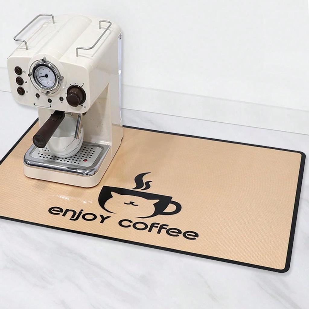 Leeseph Coffee Mat Waterproof Silicone Dish Drying Mat Quick Dry Coffee Mat, Coffee Bar Accessories Fit Under Coffee Pot