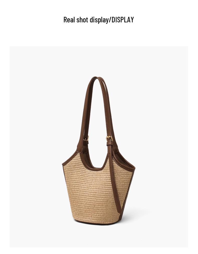 Women's Large Capacity Straw Woven Bucket Bag - 2026 Summer Style