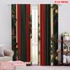 2pcs,2D Plane Printing Popular Curtain Panels Christmas Ornaments Festive Stripes (2) Polyester Easy Install (without Rod) Home