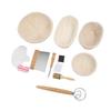 Brot Gärkorb Set Rund Oval Natur Rattan Sauerteig Gärkorb mit Teigschaber