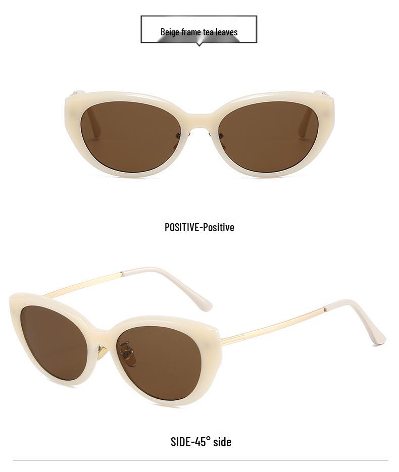 High-End Korean Style Cat-Eye Women's Sunglasses, UV Protection, Polarized TR9122