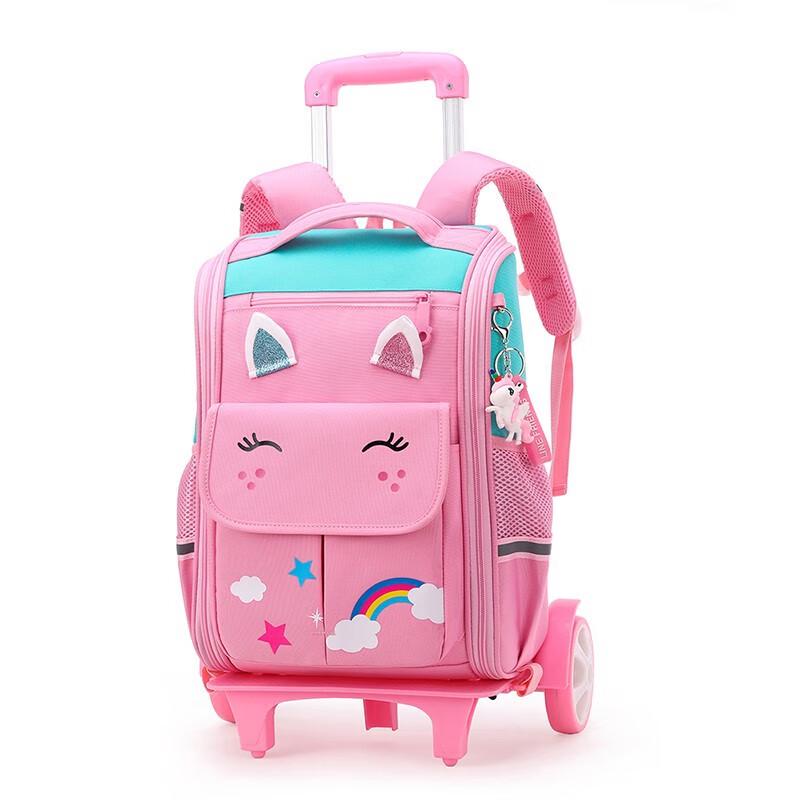 ZIRANYU Detachable Kids Rolling School Backpack
