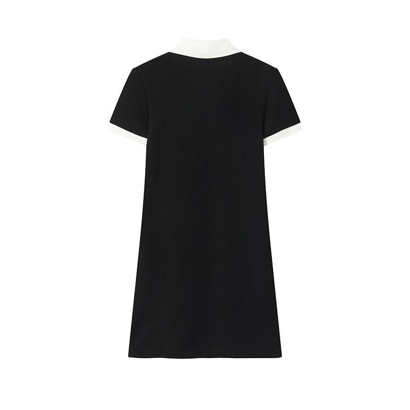 FILA Original Basic Solid Color Simple Short Sleeve Dress Women dresses F11W639311FBK