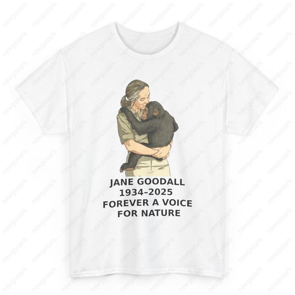 Jane Goodall Tribute Graphic T Shirts Memorial Shirt in Honor of Animal Rights Activist Tshirt RIP Jane Goodall 19342025 Tops S