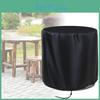 Durable Black Oxford Round Table Cover For Outdoor Patio Rain Dust Wind Protection