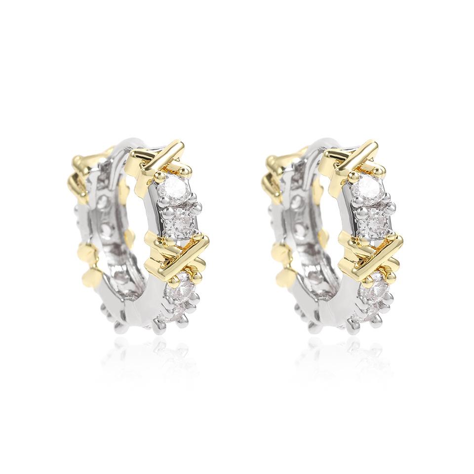 Zircon Star Hoop Earrings for Women Copper Gold Color Round Huggie Earring 2026 New Trend Wedding Jewelry pendientes mujer