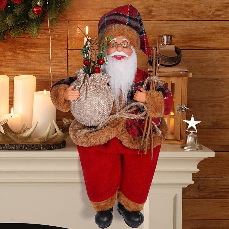 1PC Festive Santa Claus Decor for Shop Displays Handcrafted Santa Ornament for Mantle
