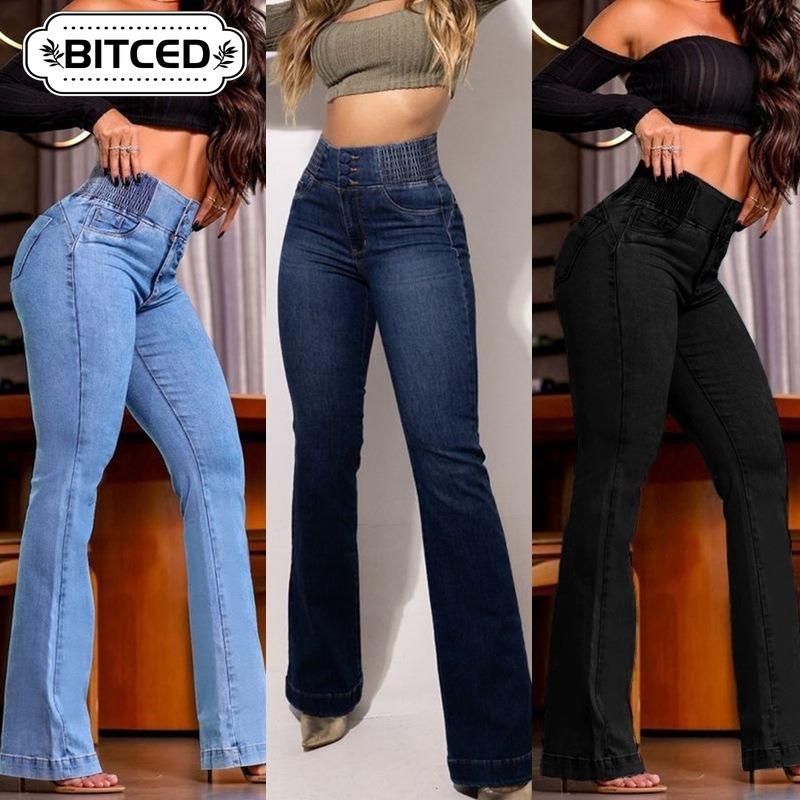 BITCED Women's Fashion Casual Solid Color Print Pants & Capris