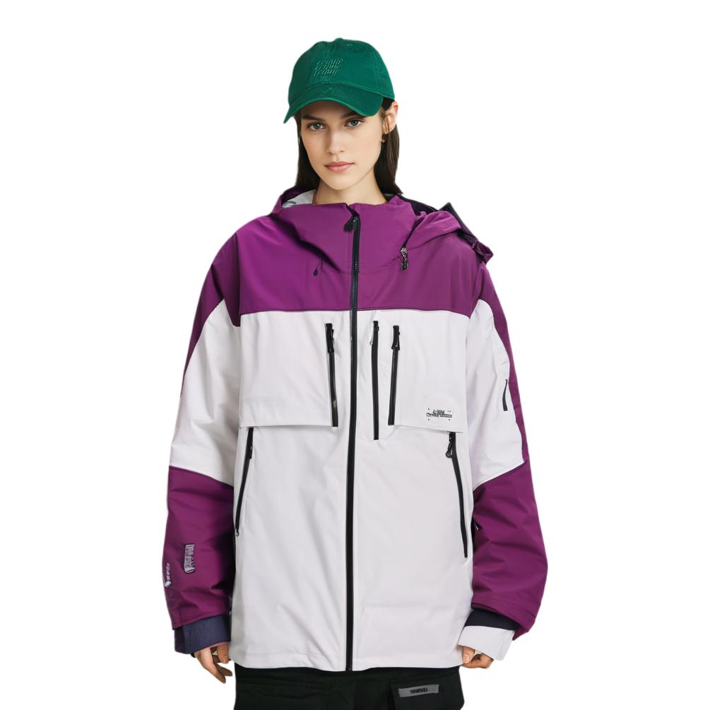 Li Ning Skateboard Series Printed Letter Zipper Hoodie Reflective Loose Jacket Unisex Jacket Rose-Purple Milky-White AHXS001-3