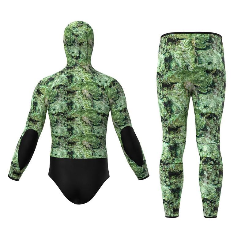 Mens 5mm Neoprene Semi-Dry Wetsuit Spearfishing Diving Camo Full Body Suit