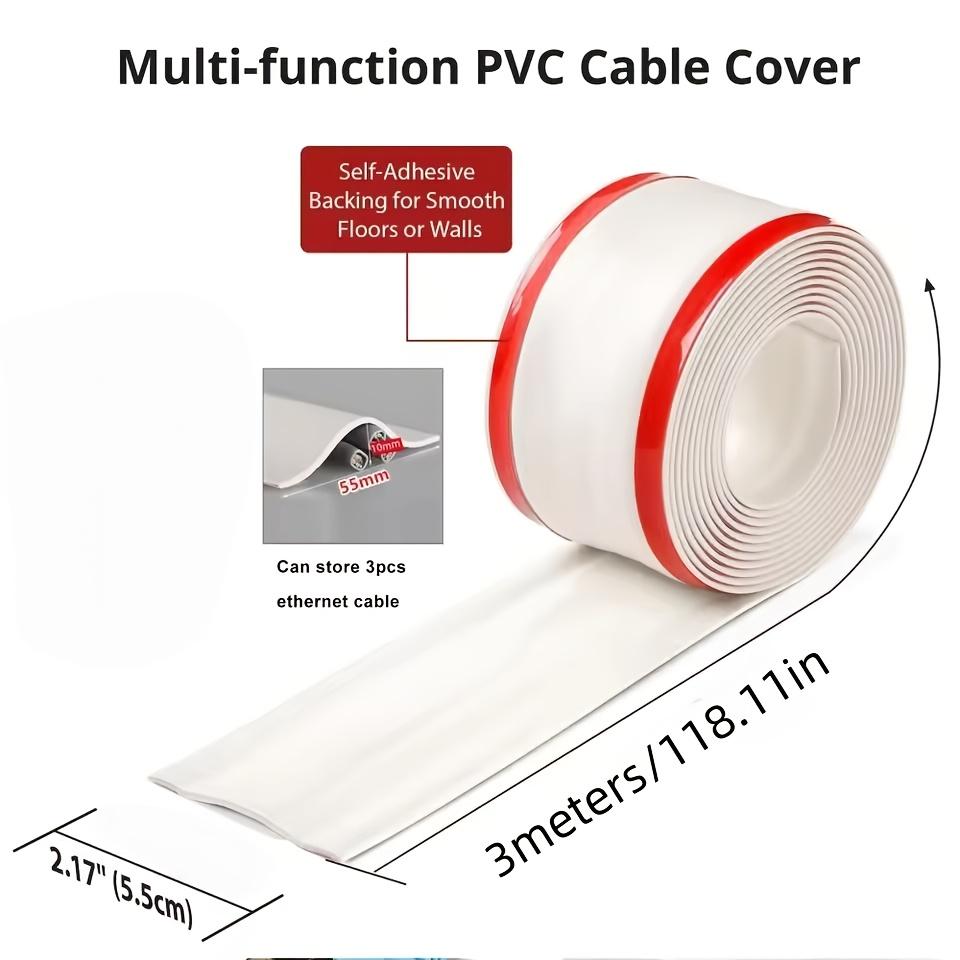 Cable Cover Protector PVC Self-Adhesive Wire Protection Strip Wear Resistant Prevent Trip Wall And Floor Wire Organizer For Home