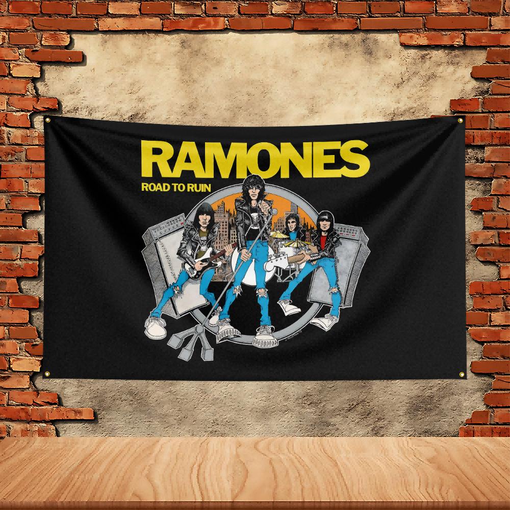 Ramones Band Party Flag Polyester Printed Flag Banner Tapestry for Garden Garage Decoration Concert Flag