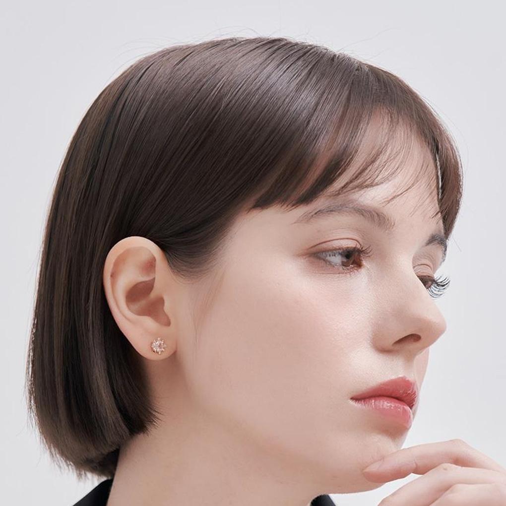 [CRANNE] Silver Big Point Cubic Ball Earrings C24EB330