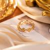 Stylish Four-leaf Clover Zircon Open Ring Accessible Luxuryfashionclassy Sense Ring Hand
