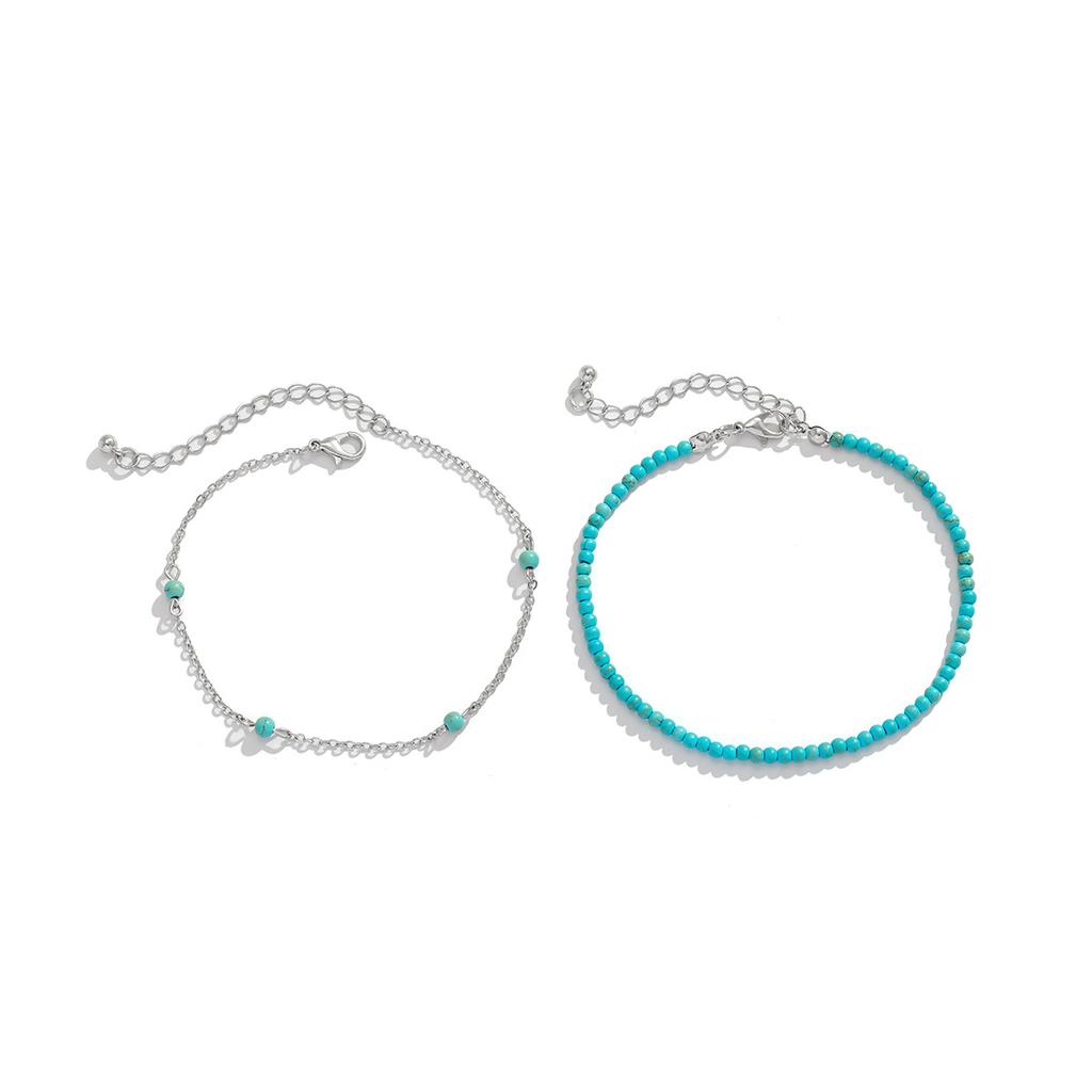 Summer Bohemian Multi-Layer Beaded Foot Decoration, Beach Style Casual Rice Bead Shell Anklet