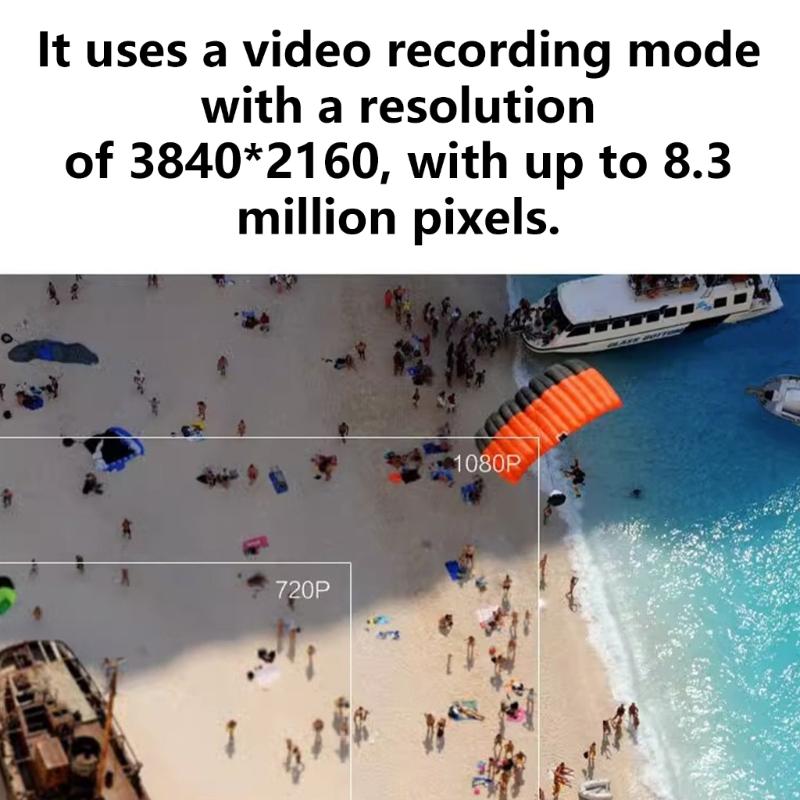 Multifunktionaler Camcorder mit 3840x2160 Auflösung, automatischer Zeitmessung für Outdoor-Sportarten, unterstützt WLAN-Verbindung