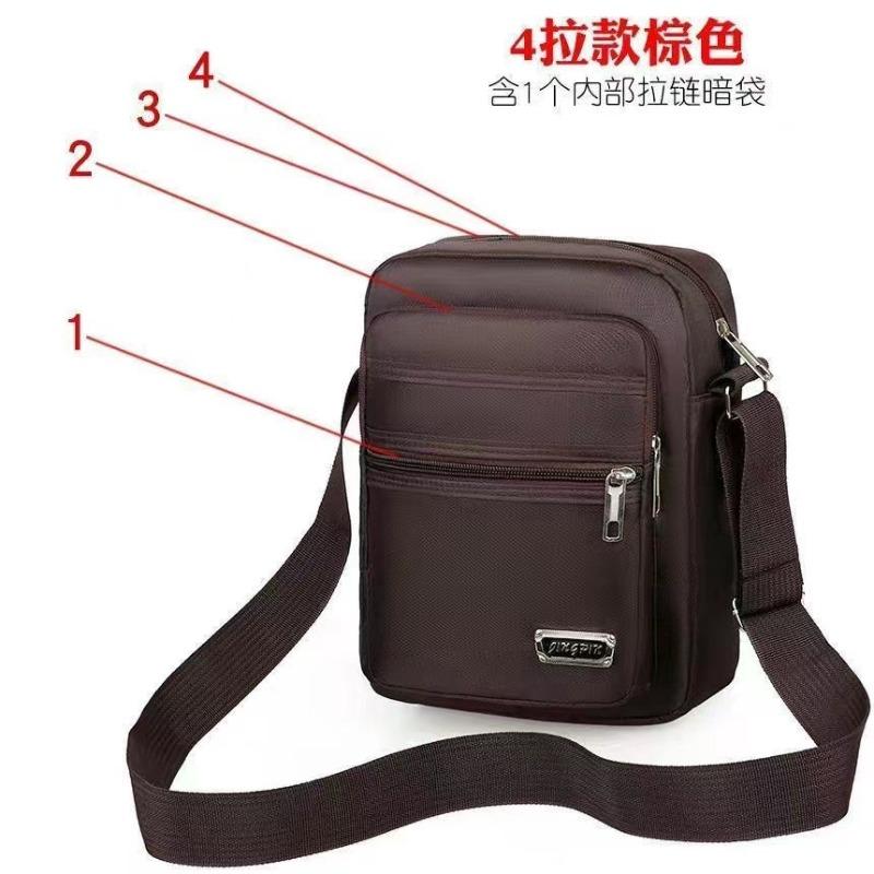 Casual Men's Messenger Bag Versatile Trendy Shoulder Bag Stall Cashier Multi-layer Zipper Change Bag Mobile Phone Bag