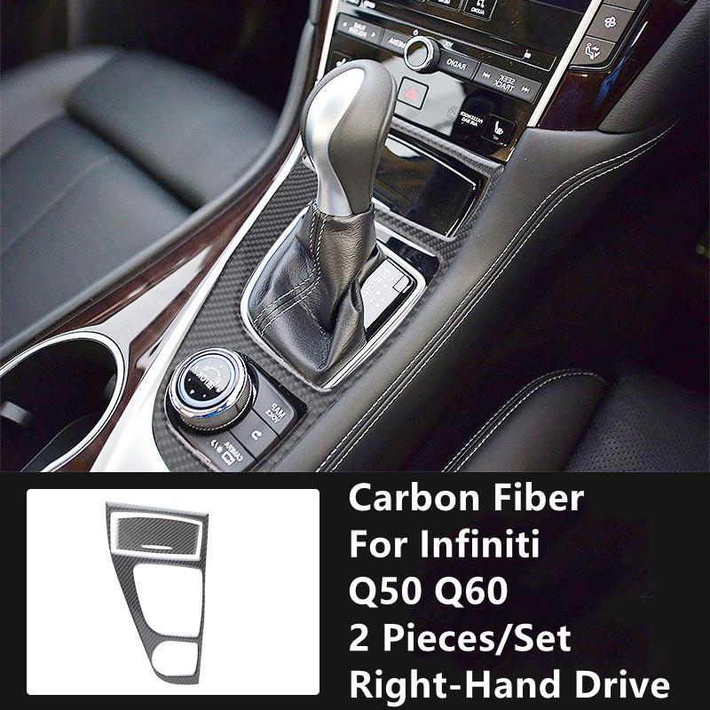 Carbon Fiber Car Interior Modification Cover Trim Strips Decorative Stickers For Infiniti Q50 Q60 Car Styling Inner