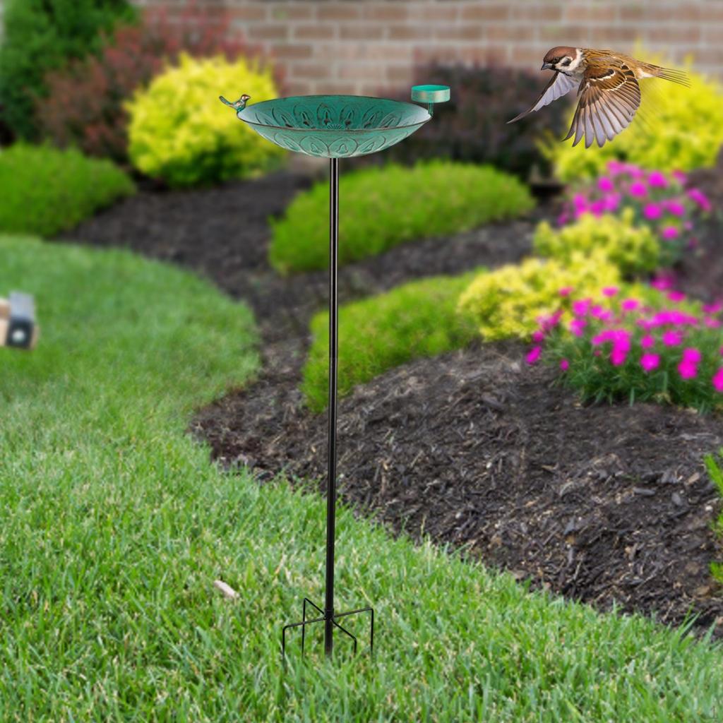 Iron Bird Feeder Detachable Multiuse with Ground Stake Gifts Bathtub Birds Bath Holder for