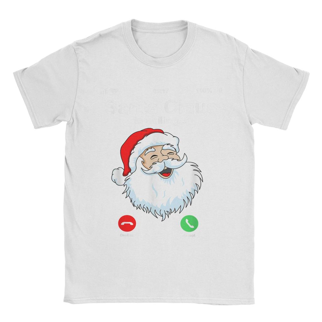 Funny Santa Claus Is Calling Funny Christmas T-Shirt for Men Round Neck Cotton T Shirts Short Sleeve Tees Gift Idea Tops