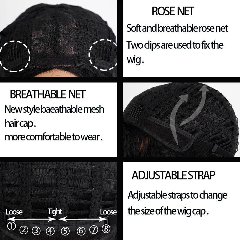 Synthetic Wigs Curly Wigs for Black Women Long Deep Wave Wigs Hair Heat Resistant Half HTied Cosplaly Wigs Party