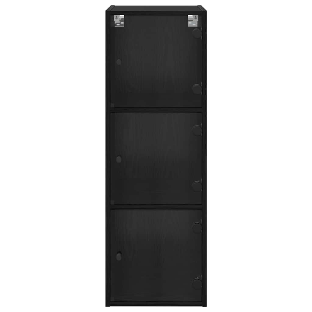 Wall Cabinet Black Oak Effect 35 x 37 x 102 cm Particleboard