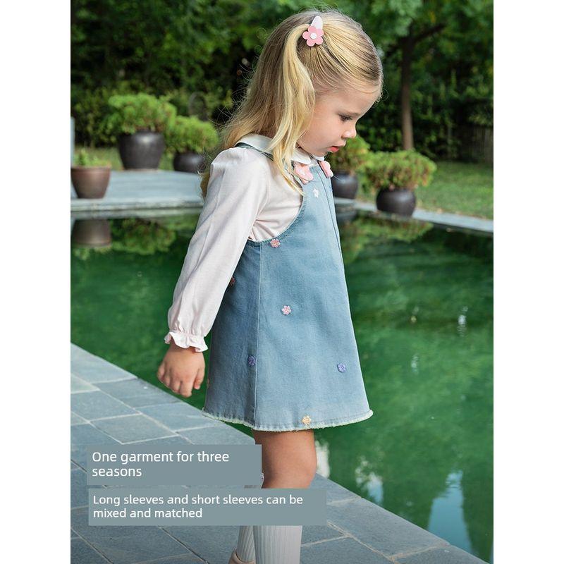 David Bella Kidsren's Denim Suspender Skirt 2026 Spring New Style Sweet Skirt Dress for Girls and Babies Kidsren's Clothing