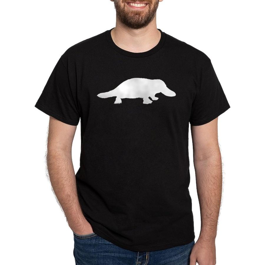 CafePress - Platypus (Silhouette) Black T-Shirt - Classic Cotton T-Shirt XXXXXL чёрный