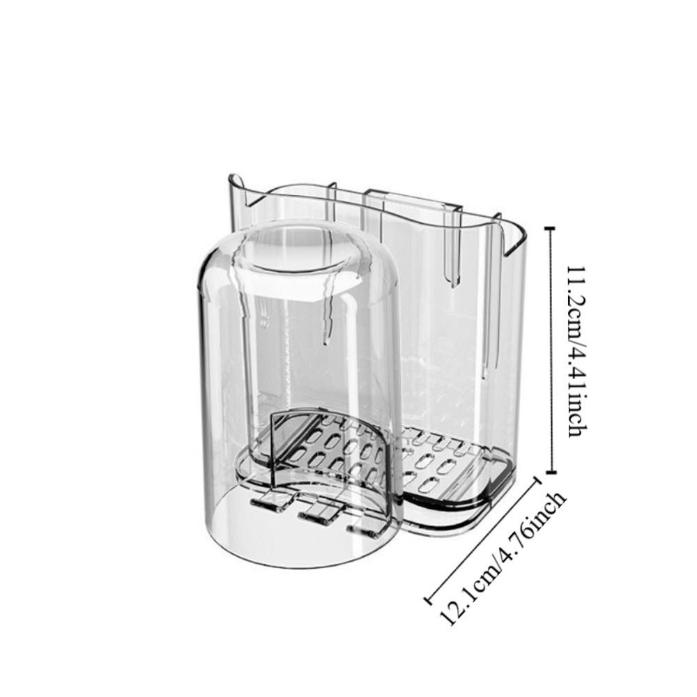 2pcs Wall Mounted Toothbrush Holder PET Mouthwash Cup Rack  Bathroom Accessories