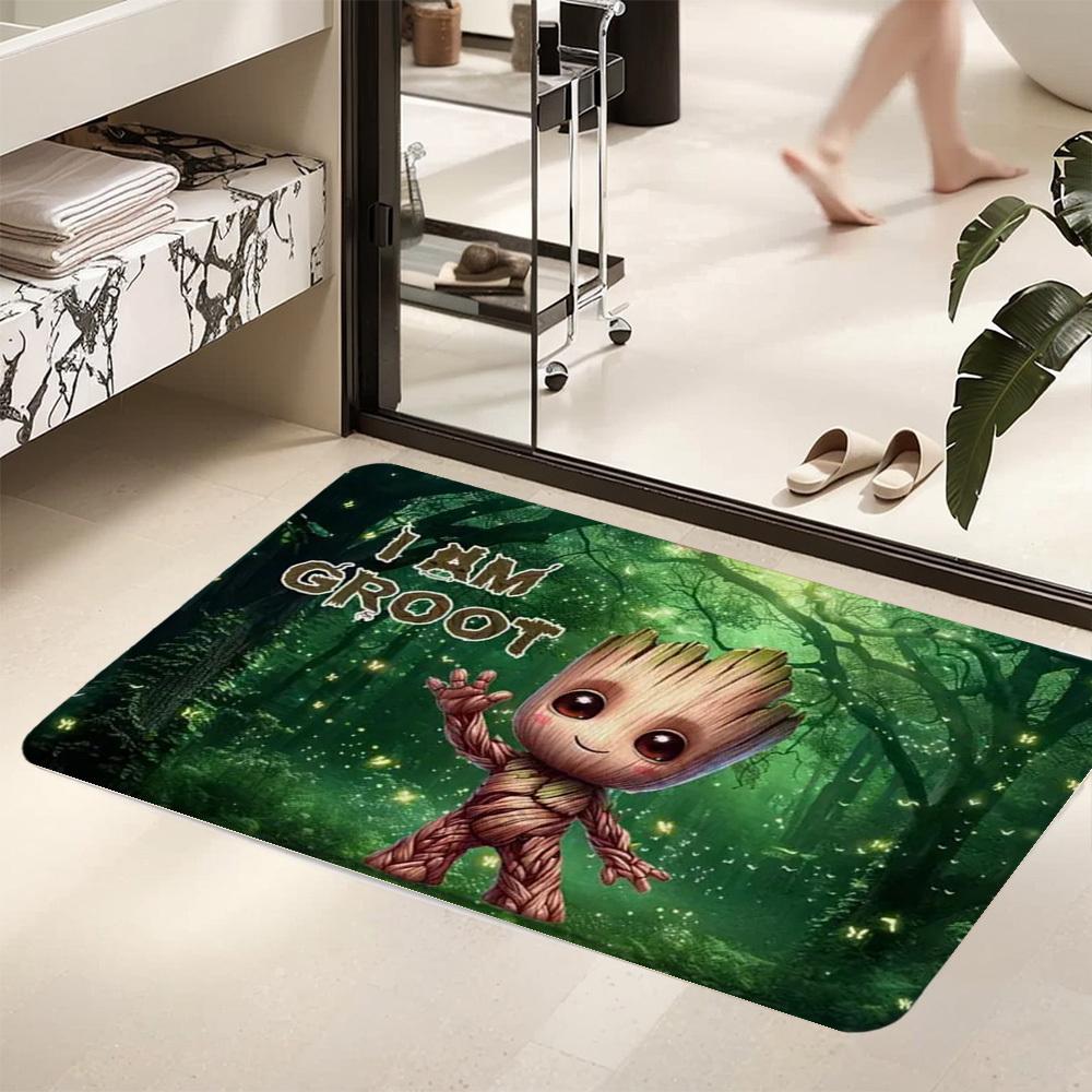 1pc Groot Fashion texture floor mat, room decorative floor mat, high elasticity door mat, suitable for placing in front of the