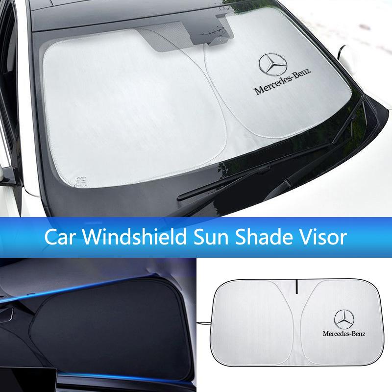 LRQ2   Car Windshield Sun Shade Cover Foldable Front Window Sun Visor Block UV Car Parasol Sunshade Protector Cover For Mercedes Benz