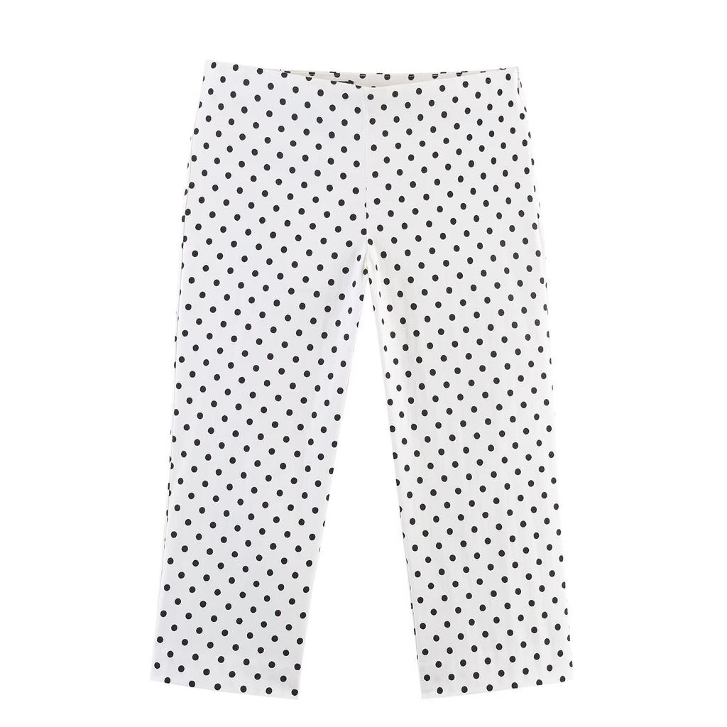 European and American Style, New Women's Clothing, Foreign Style Fashion Polka Dot Shirt Jacket Polka Dot Capri Pants