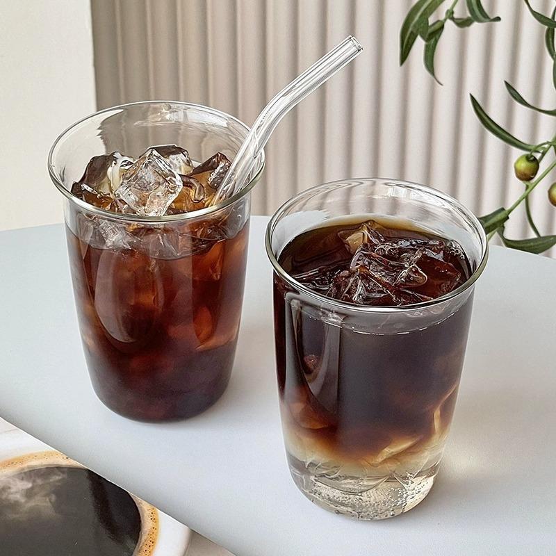 American Latte Coffee Cup Glass Transparent Juice Milk Cup Drinkware Cold Coffee Cup Cocktail Cup