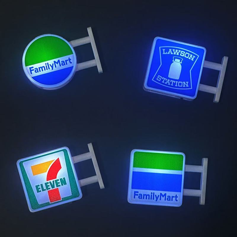 Kiosk Kühlschrankmagnet Miniaturmodell Magnetische Anziehung Dekoration Nachtlicht Atmosphärenlicht Leuchtendes Schild