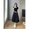 2026 Summer New Anti-Wrinkle Black Umbrella Skirt Plus Size Loose Hip-Covering Slimming Mid-Length A-Line Skirt