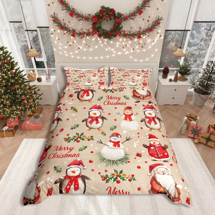 Homewish Christmas Nutcracker Duvet Cover Set,Xmas Tree for Teens Bedding Set,Happy New Year Decor