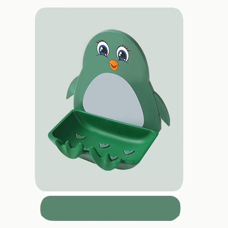 Bathroom Household Perforated Little Penguin Drain Toilet Soap Box Wall Mounted Soap Dish Toilet Suction Cup Storage Soap Box