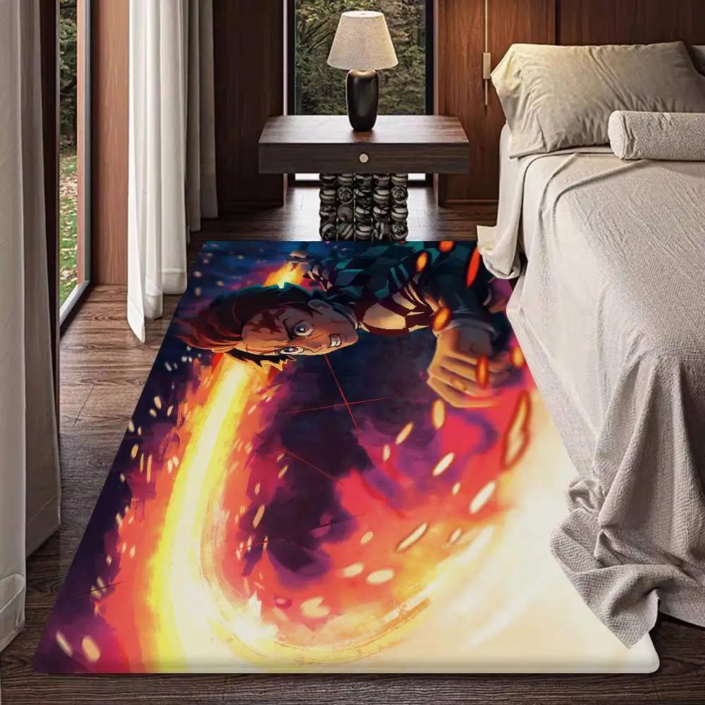 Japanische Dämonenjäger Fußmatte Waschbar Rutschfest Wohnzimmer Sofa Stühle Bereichsmatte Küche Bettseite Bereichsteppiche