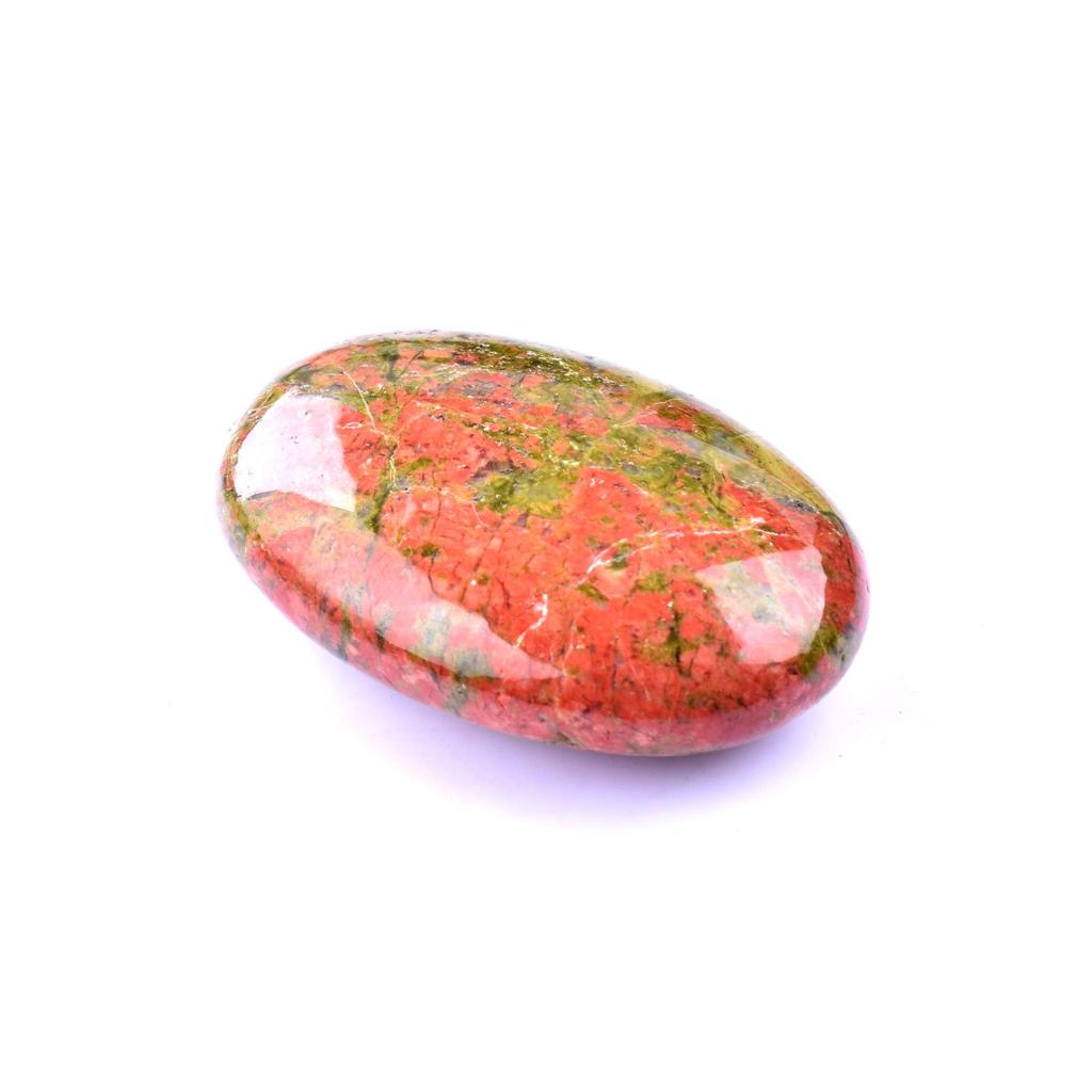 Piedra de Palma de Jabón de Cuarzo Rosa 45x30mm - Piedra de Masaje con Energía de Cristal