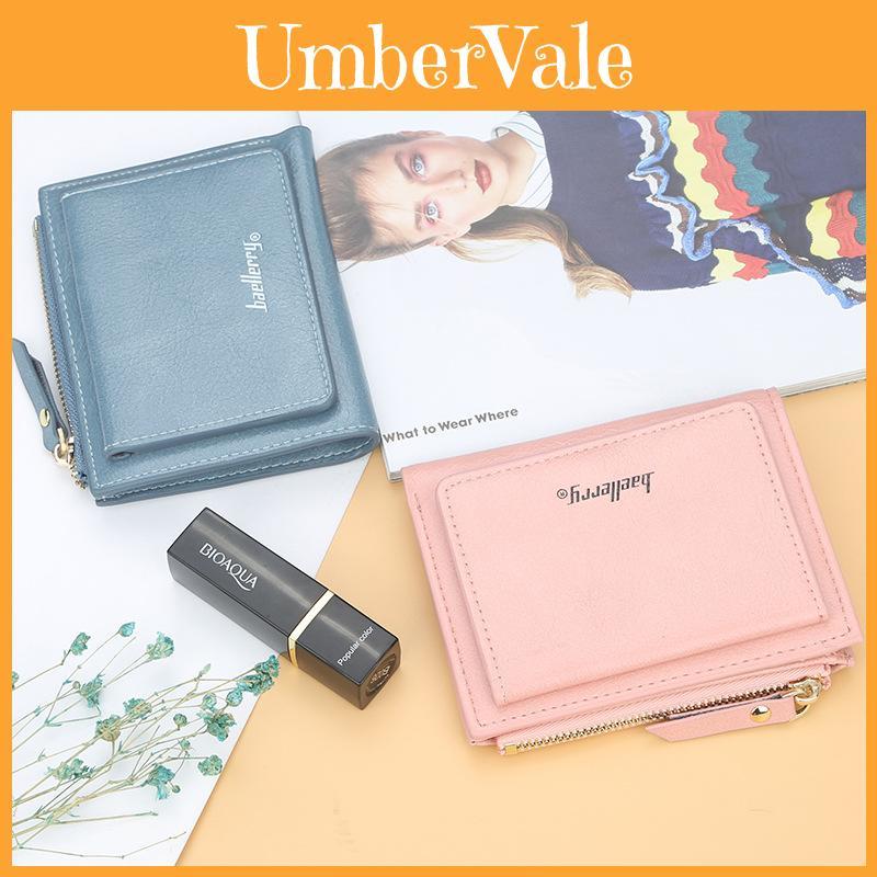 Pu Leather Short Zipper Wallet With Snap Closure For Daily Use