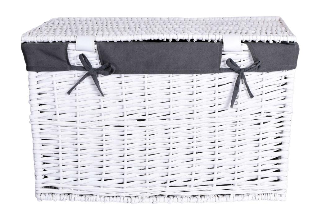 Kufer Wiklinowy 76X46X46 Cm - 160L - Biało-Szary