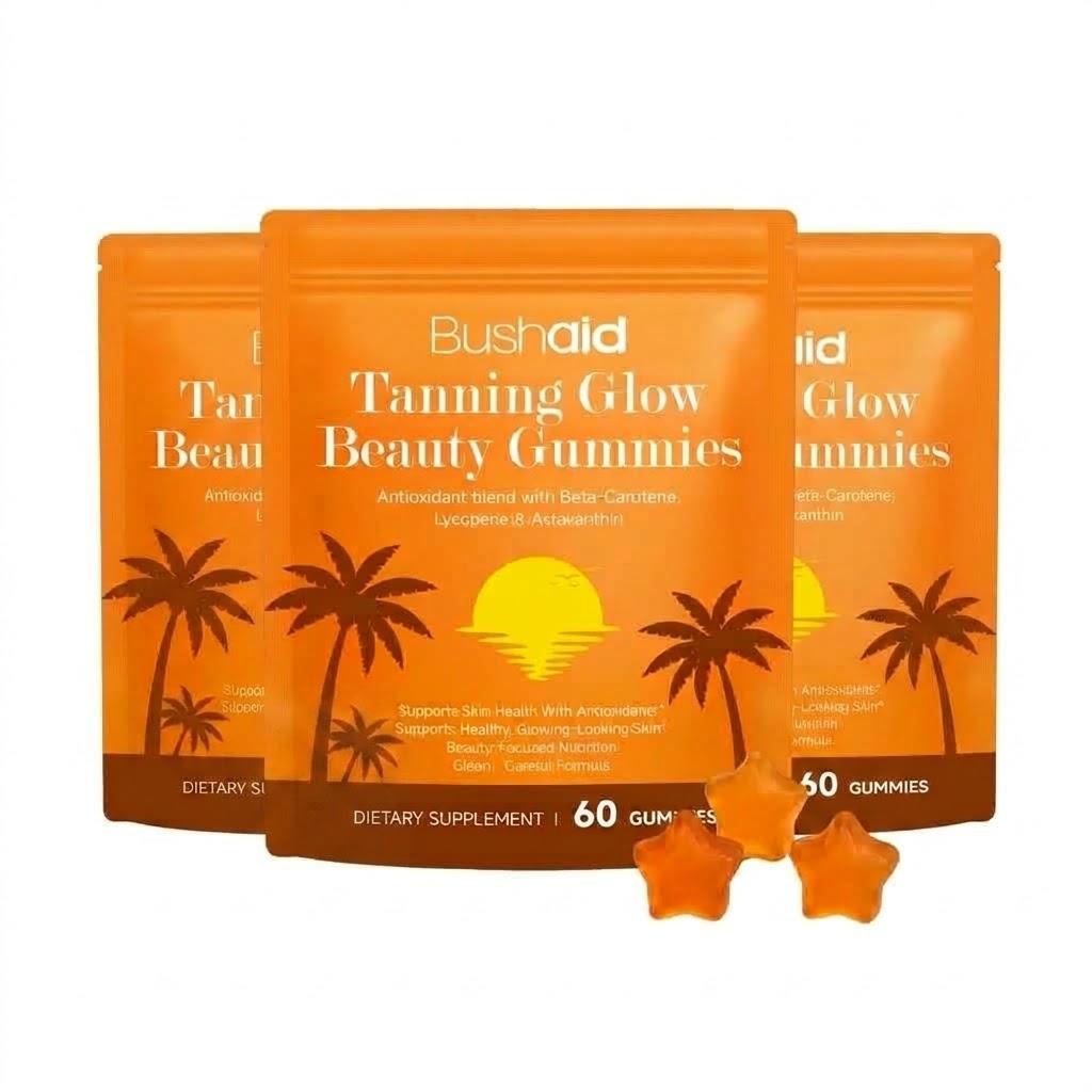 Sunless Tanning Gummies with Beta-Carotene, Lycopene & Astaxanthin - Antioxidant Blend for Fast Natural Looking Tan & Skin Hydration