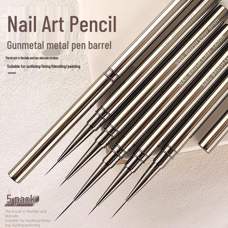5-Piece Extra Fine Japanese Nail Art Pen Set for Detailing and Face Painting