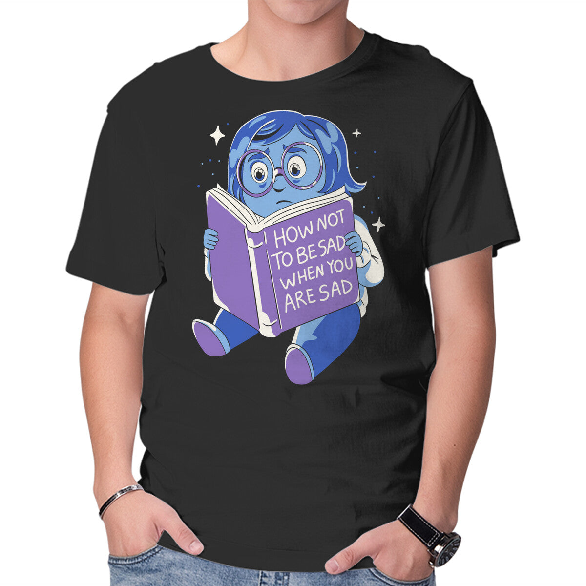 Unisex Crew Neck T-Shirt How Not To Be Sad Graphic Short Sleeve Casual Tee L