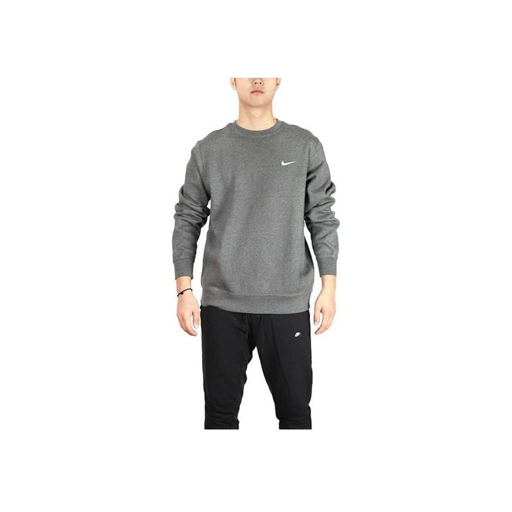 Nike Embroidered Logo Pullover Long-Sleeve Sweatshirt Men Tops Gray 916609-071